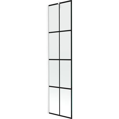 Mexen Next 1-Flügel-Badewannenwand 50 x 150 cm, Schwarzes Design, Weiß - 895-050-000-00-77-20