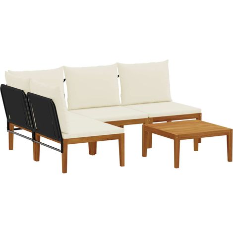 Maison Exclusive - 5 stk. Massives Akazienholz & Seil Natur (1/5)