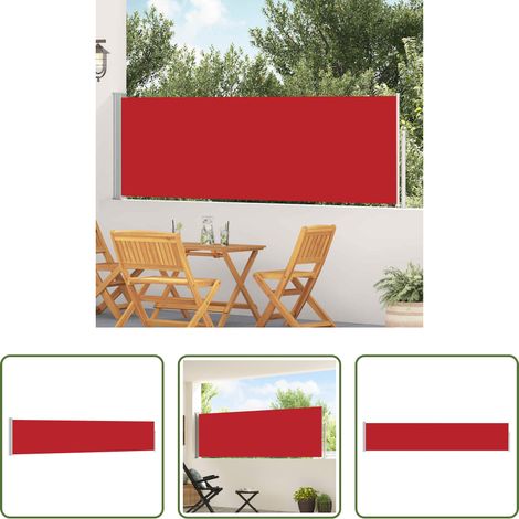 Balkonmarkise - Ausziehbare Seitenmarkise 100×500 cm Rot