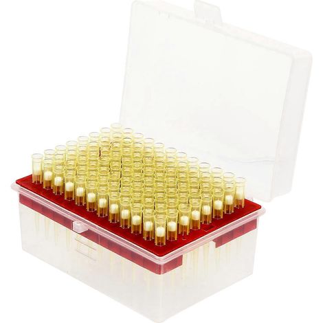 96 embouts de pipettes filtrants jetables en plastique allongés (200 µl)-12X8.5CM (1/2)