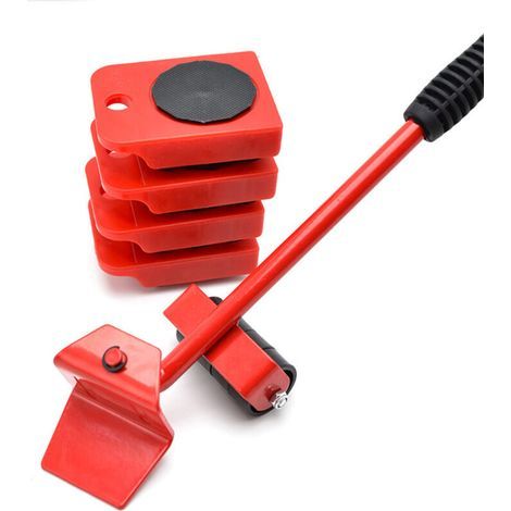 Lève-meubles avec kit de 4 roulettes – Capacité 150 kg – Roulettes en plastique ABS – Poignées PVC antidérapantes – Pour meubles lourds (1/5)
