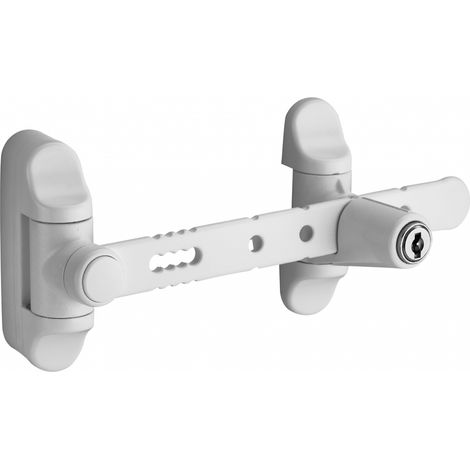 THIRARD - Entrebailleur à clé pour fenêtre 1 à 2 vantaux, 158mm, laqué blanc, 2 clés - THIRARD