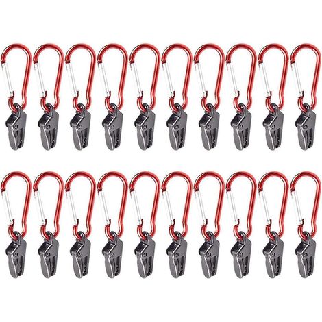 Clips pour bâche et auvent, 20 clips porte-gants avec pince en plastique, clips pour bâche et auvent coupe-vent, clips instantanés pour tente (1/5)