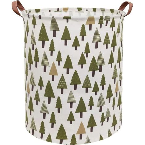 Grands bacs de rangement, panier à linge pliable en toile pour la maison, le bureau, l'organisateur de jouets, la décoration d'intérieur (arbre) (1/5)