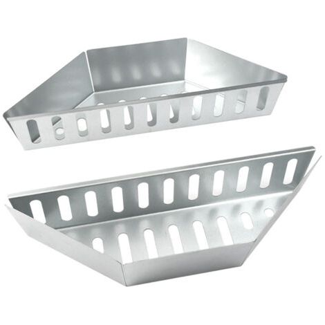 Pair Paniers à charbon de bois (lot de 2), en acier galvanisé robuste, pour grillades directes et indirectes au charbon de bois/briquettes - Argent (1/3)