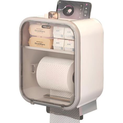 Porte-papier toilette mural, distributeur de papier toilette étanche, installation sans perçage, pour toilettes et cuisines (1/4)