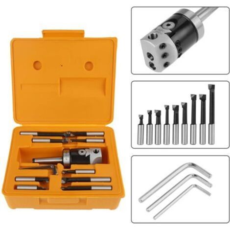 Boring head, 1 set MT2 -M10 F1-12 milling machine accessories 50mm boring head with 9pcs 12mm boring bars (1/5)