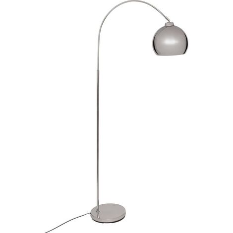 Lampadaire arc orientable, abat-jour sur pied en acier chromé - Longueur 70,5 x largeur 29 x Hauteur 177 cm (1/5)