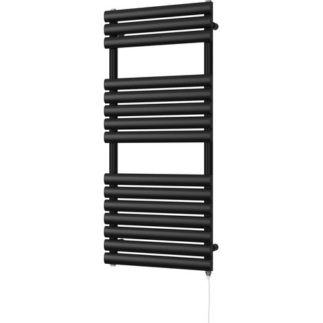 Omeara - Black Electric Towel Rail H1120mm x W500mm 600w Standard (1/3)