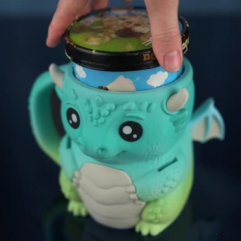 Practical, creative, new portable and cute Dragon Ice Pint Holder (without spoon) - Dragon Ice Cream Pint Holder - B