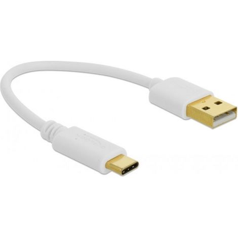 Delock Câble USB USB-A mâle, USB-C® mâle 0.15 m blanc 85355