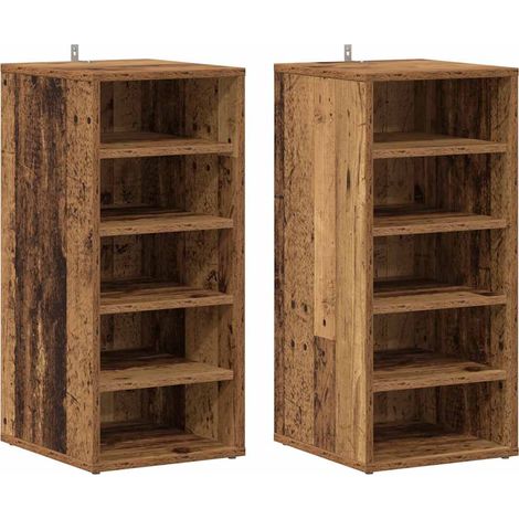 Maison Exclusive - Scarpiere 2 pz Legno Antico 32x35x70 cm in Legno Multistrato