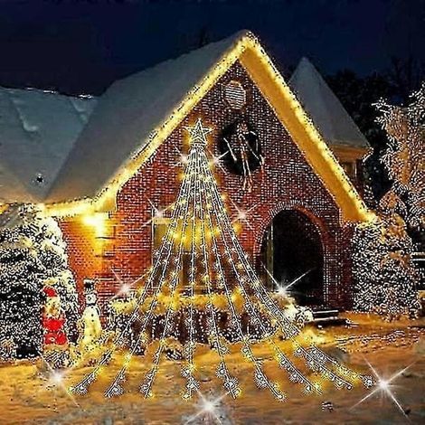 Décorations de Noël extérieures, guirlande lumineuse LED en forme d'étoile de Noël (3,5 m), guirlande pour sapin de Noël (1/5)