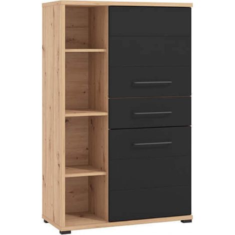 Mobile armadio da interno casa con 3 ripiani 2 ante e 1 cassetto in legno nobilitato bilaminato -  Grey