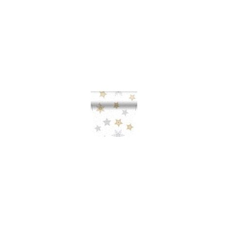 Duni Tischläufer Snowstars White multi 480 x 40 cm - 1 Stück