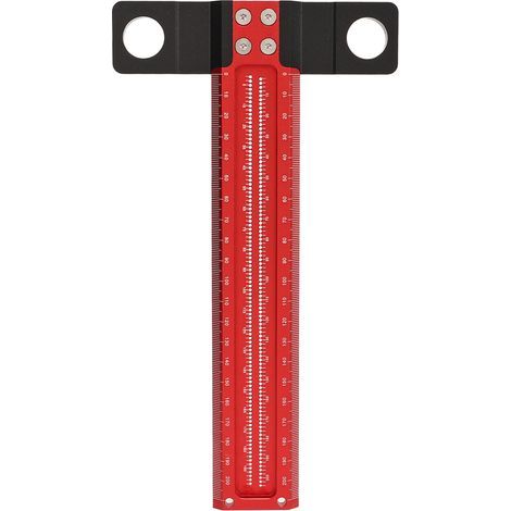 Règle de charpentier carrée en alliage d'aluminium, outil de traçage à échelle claire pour le travail du bois (1/5)