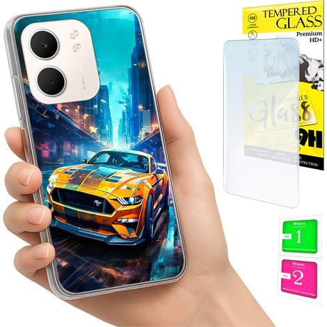 Coque pour Oppo A5X, coque arrière avec protection photo et verre trempé 9H (1/5)