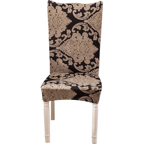Housse De Chaise Universelle En Tissu Élastique Imprimé Protection Anti-Poussière Pour Salle À Manger Salon - 1 Pièce (1/5)