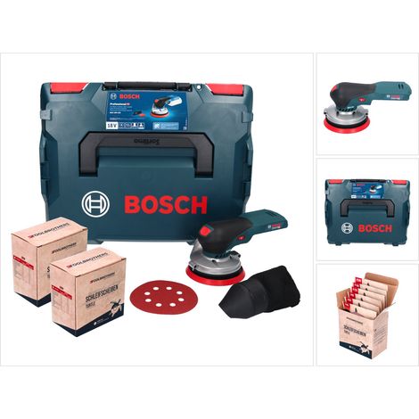 Bosch GEX 18V-125 Professional Akku Exzenterschleifer 18 V 125 mm Brushless + 2x Toolbrothers TURTLE Schleifset + L-BOXX - ohne Akku, ohne Ladegerät