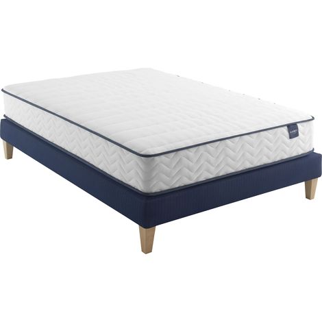 Ensemble matelas ressorts, sommier et pieds Rêve 300 - SOMEO 140x190 (1/5)