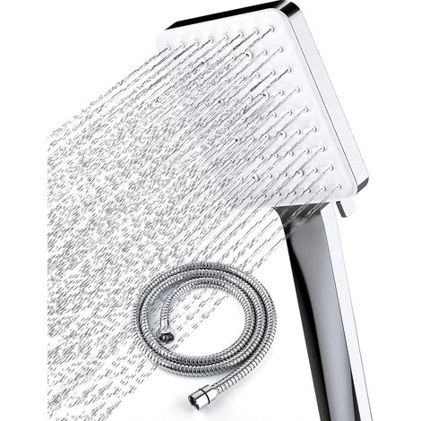 Pommeau de douche et flexible haute pression à deux modes avec flexible de 1,5 m (1/5)