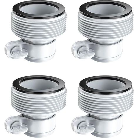 Lot de 4 adaptateurs de tuyau de piscine, adaptateur de conversion pour tuyau de 1,5 et 1,25 pouces, Type B, compatible avec piscines Intex (1/5)