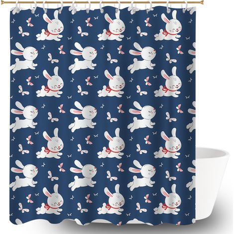 Rideau de douche imperméable en polyester 180x180 moderne rideau séchage rapide pour adapté aux animaux domestiques (1/5)