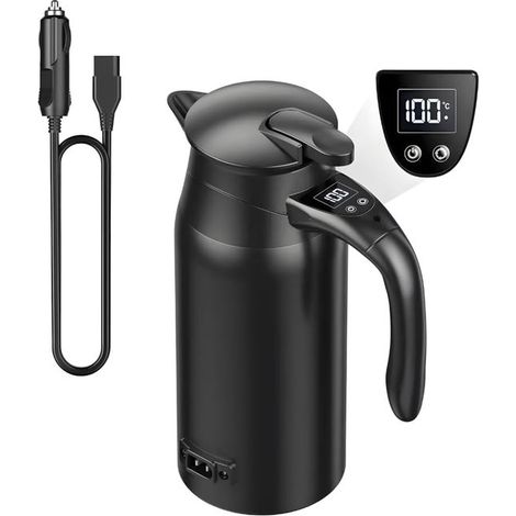 Elektrischer Wasserkocher fürs Auto 800 ml Edelstahl 304 Digitalanzeige Für Reisen und Camping (1/5)