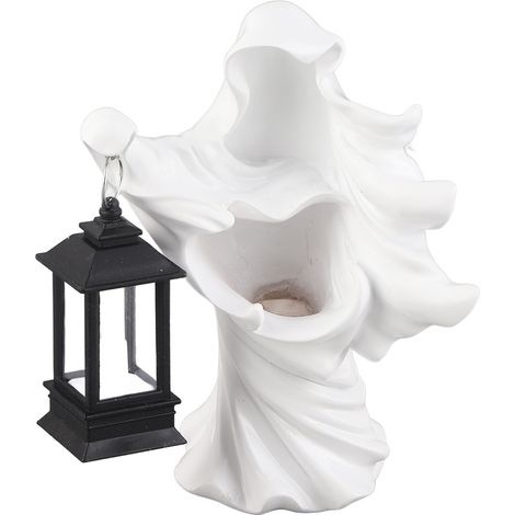 Geist aus Kunstharz mit Laterne, Höllenboten-Statue, Halloween-Gartendekoration (1/5)