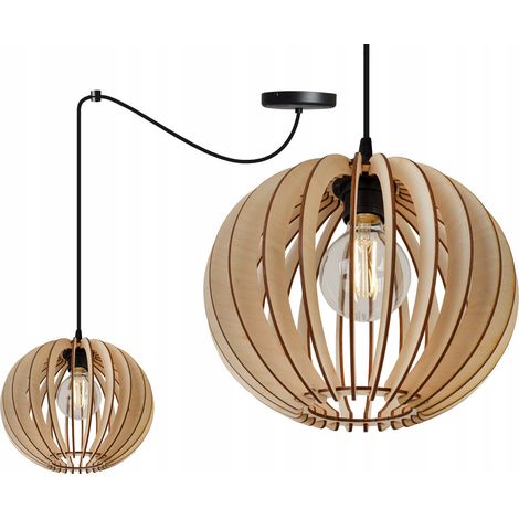 LAMPE DE PLAFOND SUSPENDU À LED EN BOIS MODERNE