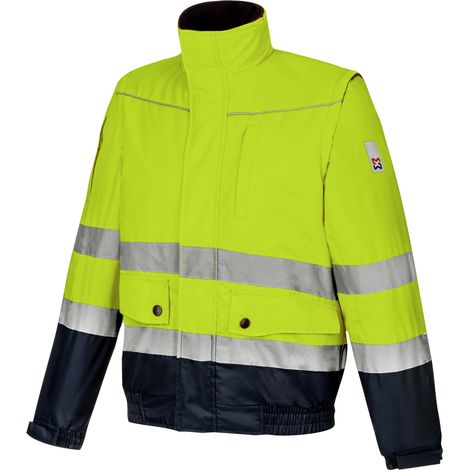 Blouson de travail Würth MODYF 2 en 1 haute-visibilité LUMEN jaune/marine S