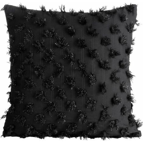 Aurelia Kissenbezug 45x45 schwarze Pompons (1/4)