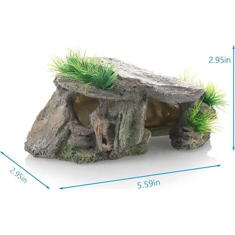 Tronc d'arbre creux en résine pour aquariums, décoration d'aquarium Beta Fish House, grotte en bois pour la décoration intérieure, convient aux aquariums de différentes tailles. (1/3)