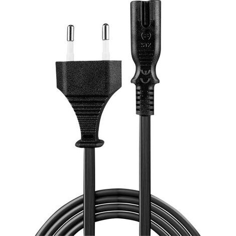 Câble de raccordement LINDY alimentation [1x fiche Euro mâle - 1x prise femelle C7] 2.00 m noir (1/5)