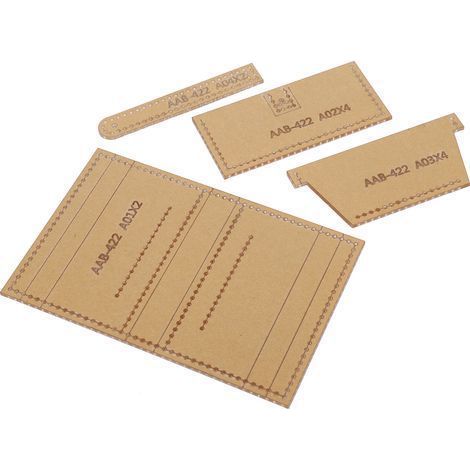 Set mit 4 Acryl-Schablonen zum Selbermachen von Kartenhaltern und zum Abpausen von Lederarbeiten (1/5)