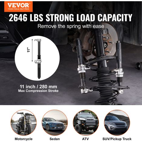 Kit Compresseur Ressort Amortisseur pour Voiture 1,2 T Course 280 mm Tendeur de Ressort en Acier 1 Paire avec Boîte à Outils et Support de Sécurité pour Démonter Ressorts de Suspension Auto SUV (1/5)
