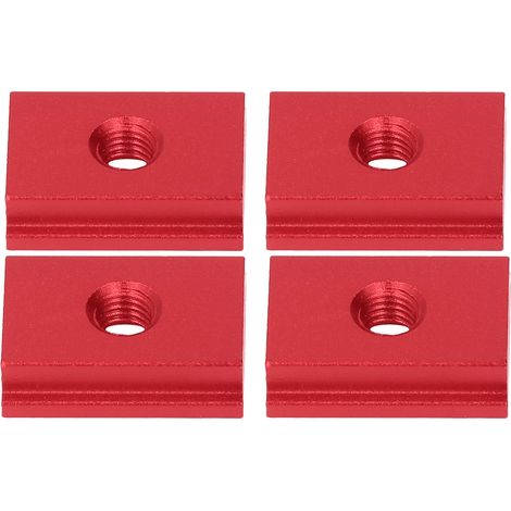 4 écrous à fente coulissante type T série 30 M8 en alliage d'aluminium pour le travail du bois, pièces de mouvement linéaire, rouge (1/5)