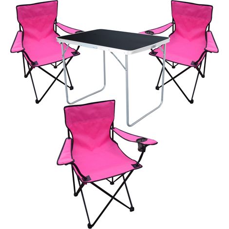 4-tlg Campingsessel Pink + Campingtisch-MMC330870B+3xMPO2471 (1/5)