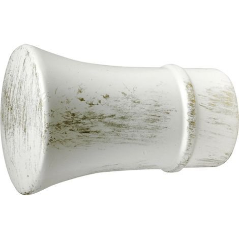 2 pomoli avorio oro a tromba terminale per tubo tende diametro 20 mm