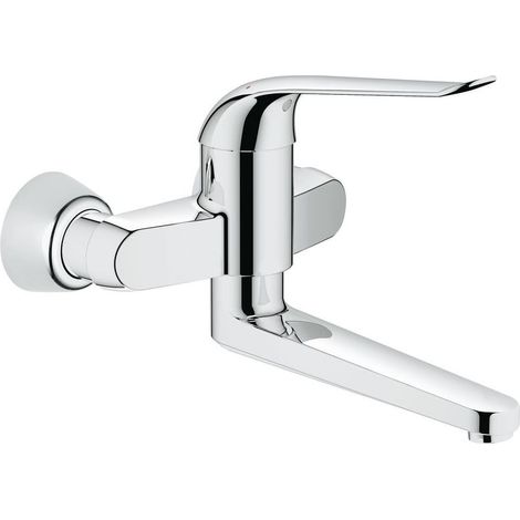Grohe Eurosmart Care Einhand-Waschtischbatterie, Wandm., Ausladung 257mm, 46mm Keramikkartusche, Hebellänge 170mm, Chrom