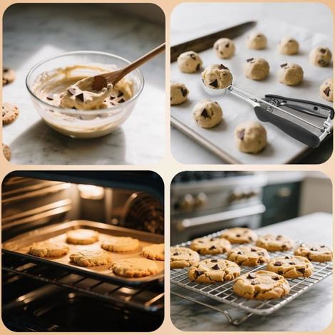 Cuillère à biscuits moyenne 2 cuillères à soupe, taille 40, cuillère à pâte à biscuits, cuillère à crème glacée en acier inoxydable (1/5)