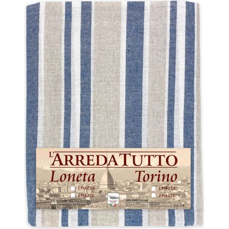 TELO ARREDO Copritutto GRAN FOULARD Copriletto COPRIDIVANO Tessuto DORY RIGA BLU 2 PIAZZE
