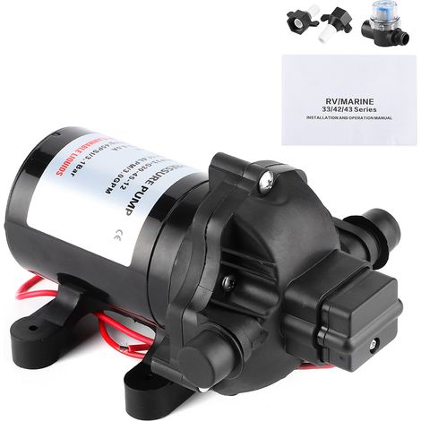 GARRYFIZH Pompe à Eau 12V, 3.0 GPM, 45 PSI, Haute Pression, Membrane, Auto‑amorçante, pour Bateau / Camping‑car