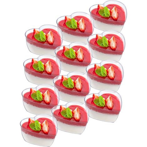 Set di 12 mini coppette da dessert a forma di cuore, 120 ml. (1/5)