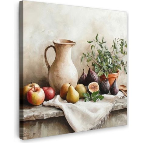 TABLEAU SUR TOILE Fruits - Herbes - Rural Tableau Chambre Adulte 90x90 cm