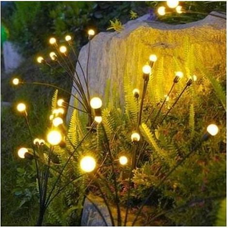 Solar-LED-Glühwürmchen-Licht, wasserdicht, für den Außenbereich, Gartendekoration, dekoratives Landschaftslicht, warmes Farblicht, 6 Lichter (1/3)