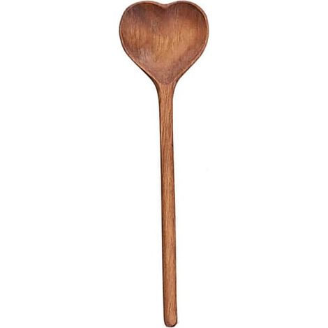 Ensemble de 2 pièces, cuillères en bois, résistantes à la chaleur, longs manches, incassables, compatibles lave-vaisselle, cuillères en forme de cœur, ustensiles de cuisine. (1/5)