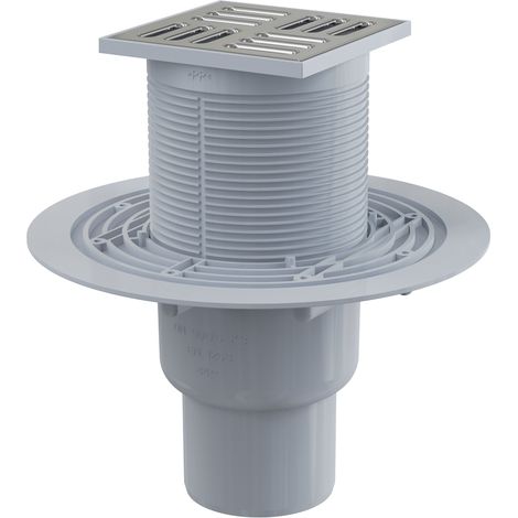 AlcaDrain Bodenablauf 105×105/50/75 mm mit einem senkrechten Abgang, Edelstahl Rost, Kombi-Geruchsverschluss SMART (1/3)