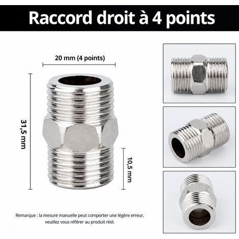 Mamelon double mâle 1/2 pouce droit en acier inoxydable pour plomberie 2 réf 0728 – Livraison gratuite
