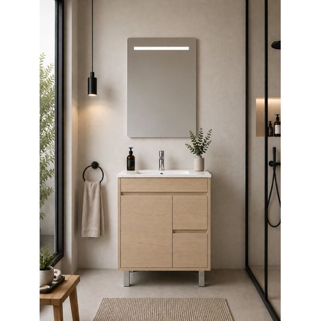 Mobile bagno con lavabo ORIGENBATH ISQUIA senza specchio 50x40 cm estepa (1/3)